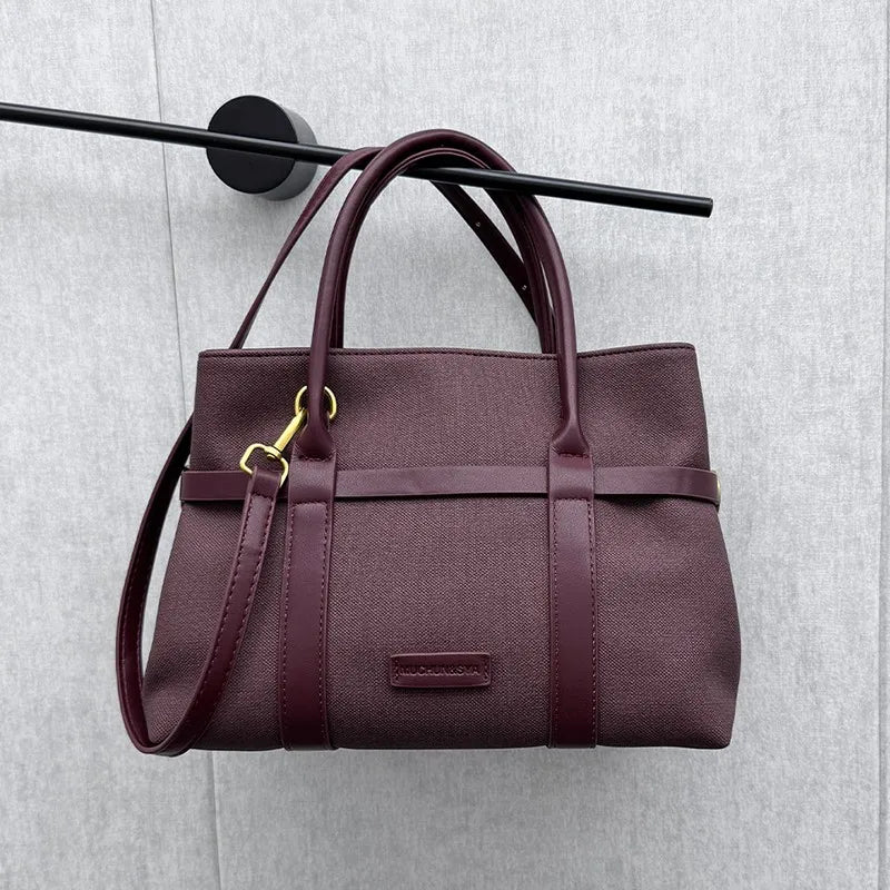 Women's Elegant Tote Bag with Leather Finish, Crossbody Shoulder Handbag By Luxury Brand Famous Designer
