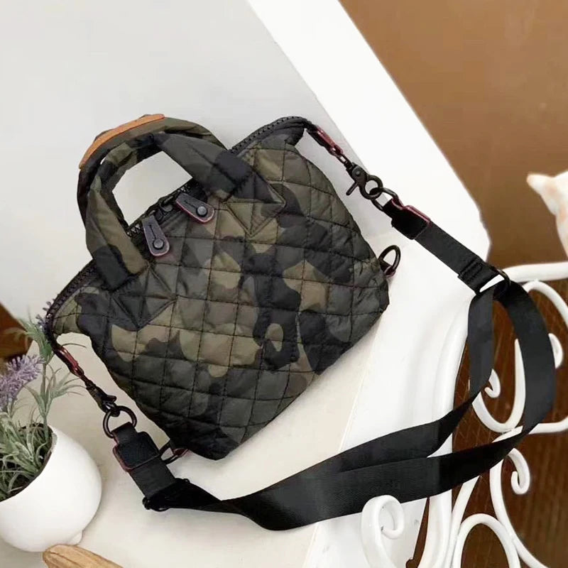 Casual Bags For Women Luxury Designer Handbag Purses 2024 New In Polyester Embroidered Rhombus Pattern Top Handle Cloth Shoulder