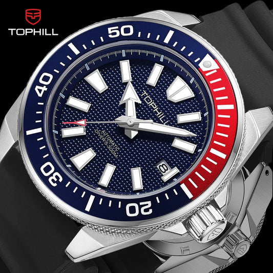 TOPHILL Men's Automatic Watches Men Dive Watch 300m Waterproof Mechanical Wristwatch NH35 Super Luminous Clocks Sapphire Mirror