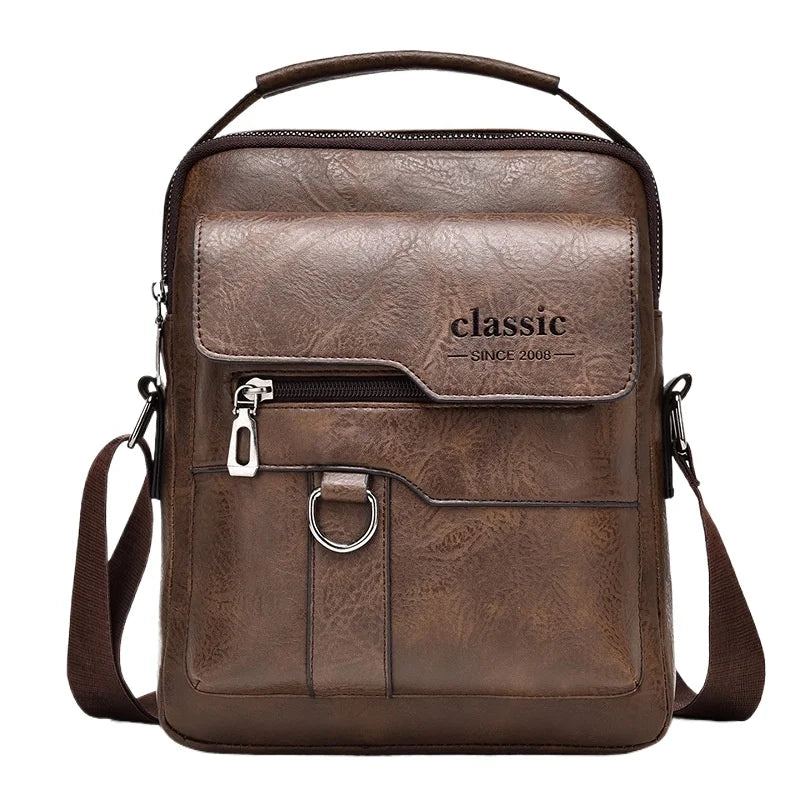 Brand Handbags Men Shoulder Bag for 9.7" iPad PU Leather Flaps Men's Crossbody Bags Business Male Solid Messenger Bag Travel Bag