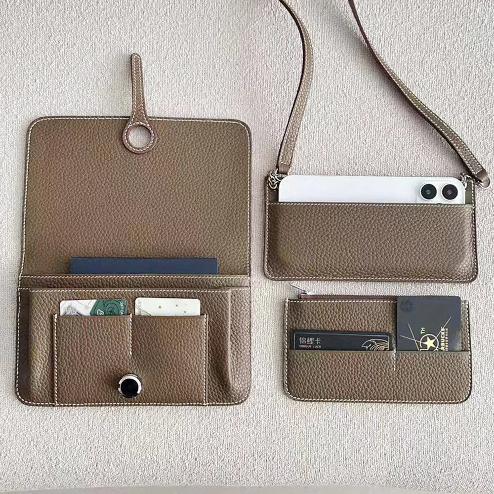 Luxury Design Women Crossbody Bag Custom Name Phone Wallet Handbag Arab Personalize Letters Genuine Leather Female Clutch Bag