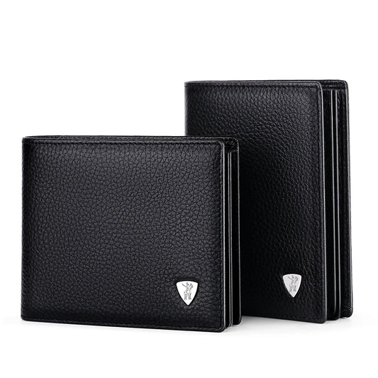 Genuine Leather Men Wallets Brand Luxury RFID Bifold Standard Wallets Coin Purse Business Card Holder Wallet Luxury brand