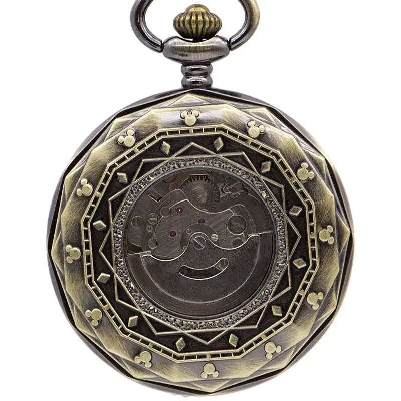 Luxury High Quality Golden Moon Phase Mechanical Pocket Watch Roman Number Tourbillon Dial Pendant Chain Men Women PJX1398