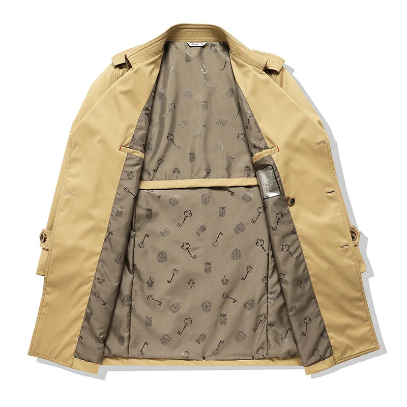 Classic Men's Trench Coat 8XL Plus Size Windbreak High Quality Business Casual Wind Coat Men Clothing Oversized Ponchos A5F7987
