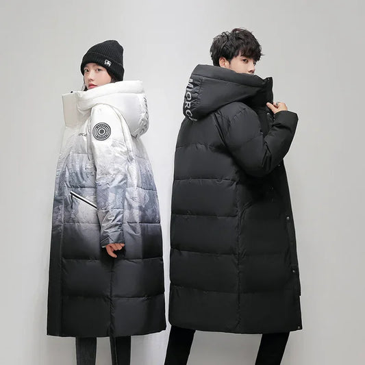 Winter Mens Down Parkas High-quality -30 Outdoor Snowfield Down Jackets Long Male White Duck Thicked Warm Hooded Jacket Coat