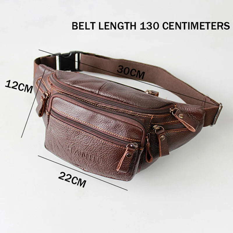 TopFight Leather Mens Brown Super Soft Touch Men's Leisure Business Waist Bags Cool Western Cowboy Work Waist Bags