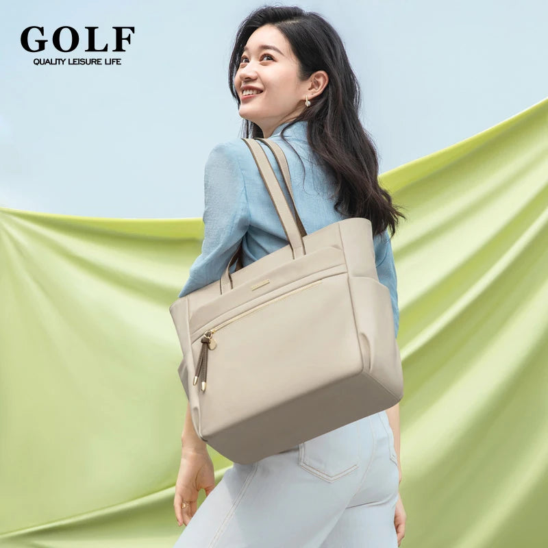 GOLF Female Tote Bags Shoulder Women's Elegant Commuter Laptop Tote Bag Leather Large Capacity Handbags Business Bags for Women