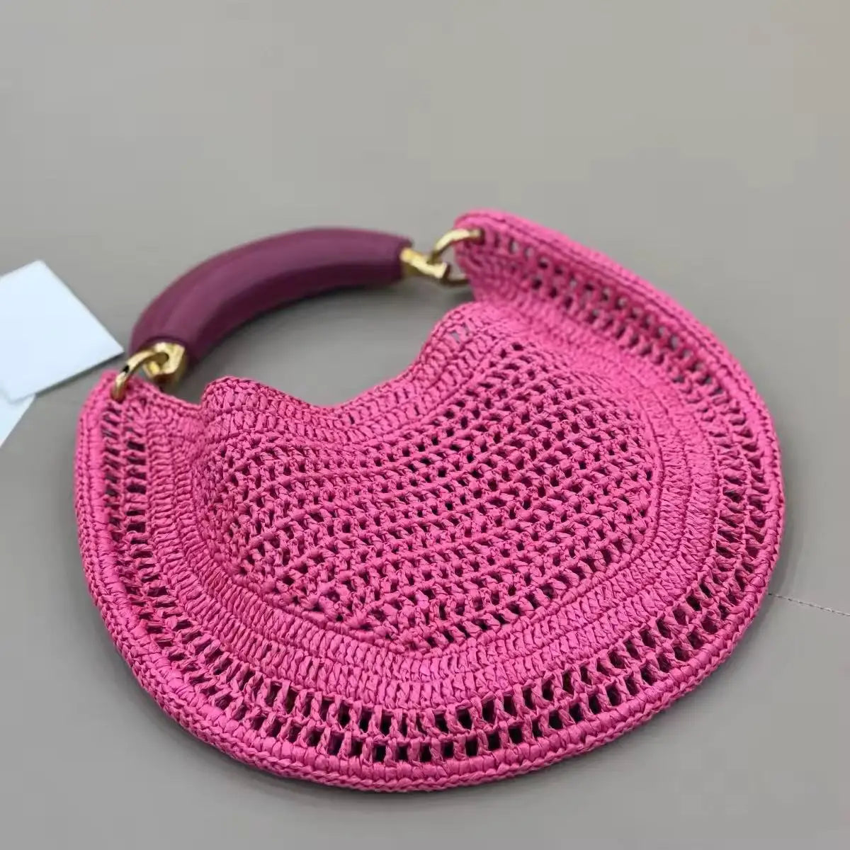 2025 New Summer Banana Woven Handbag Fashion Beach Vacation Armpit Bag Womens Eco Friendly Straw Shoulder Purse