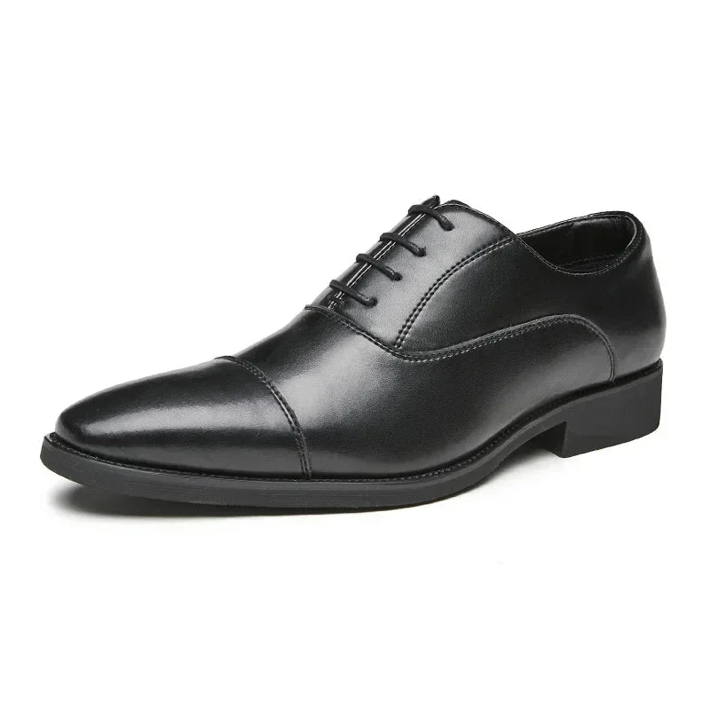 Genuine Leather Men Internal Elevation Dress Shoes for Men Triple Splicing Luxury Party Office Business Shoes Plus Size 45