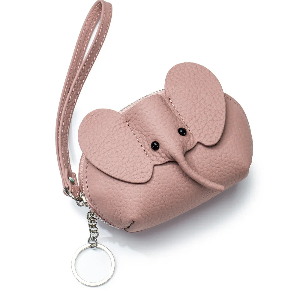 Brand New Zipper Coin Purse Key Bag Leather Japanese Elephant Coin Pouch for Women Cute Card Lipstick Storage Bags Mini Wallet