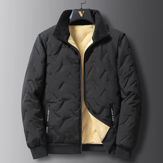 Thickened Wintercotton Coat Men's Cropped Woolen Cotton Jacket Windproof Casual Business Fashion Casualwarm Cotton-padded Coat