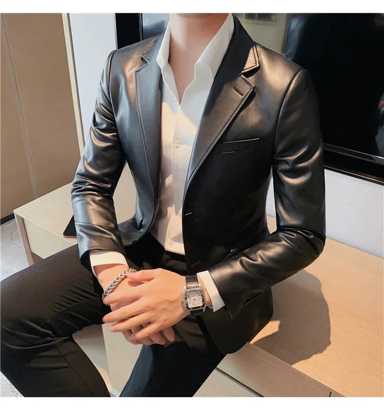 2025 Men's Casual Autumn Winter Brand Clothing Leather Jackets Male Slim Fit Fashion Casual Leather Jackets/Man Coats S-3XL