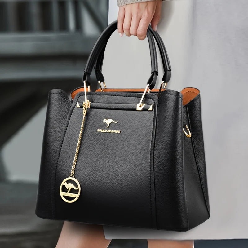 Women's shoulder bag 2025 new model tote middle-aged handbag versatile, grand, fashionable, imitation leather cross-body bag