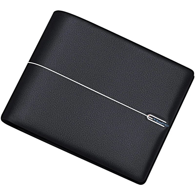 Fashionable leather wallet, men's short card holder, high-end personalized card bag