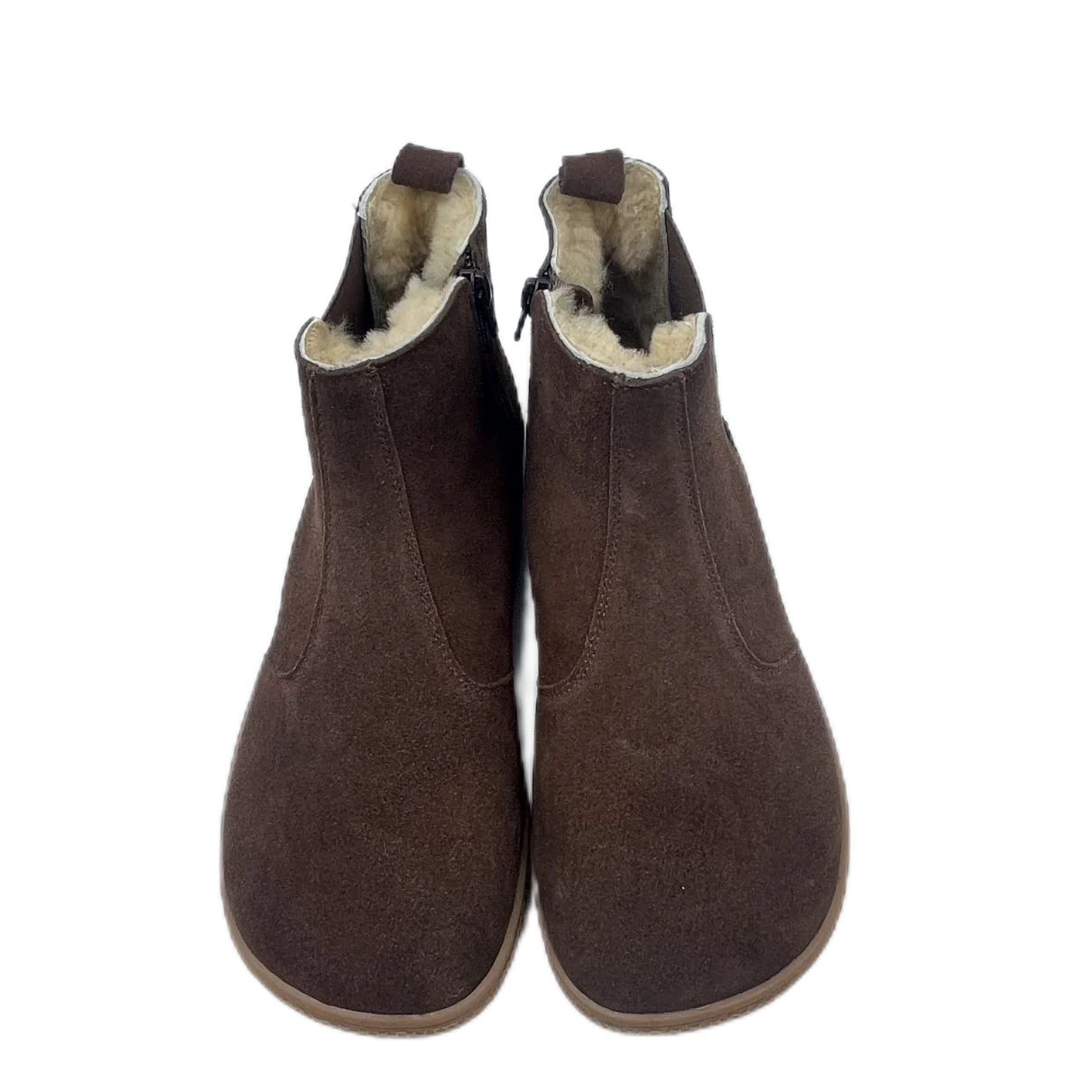 Tipsietoes Chelsea Barefoot Genuine Leather Winter Boots With Warm Real Natural Fur Linning And Insole For Women Zero Drop Sole