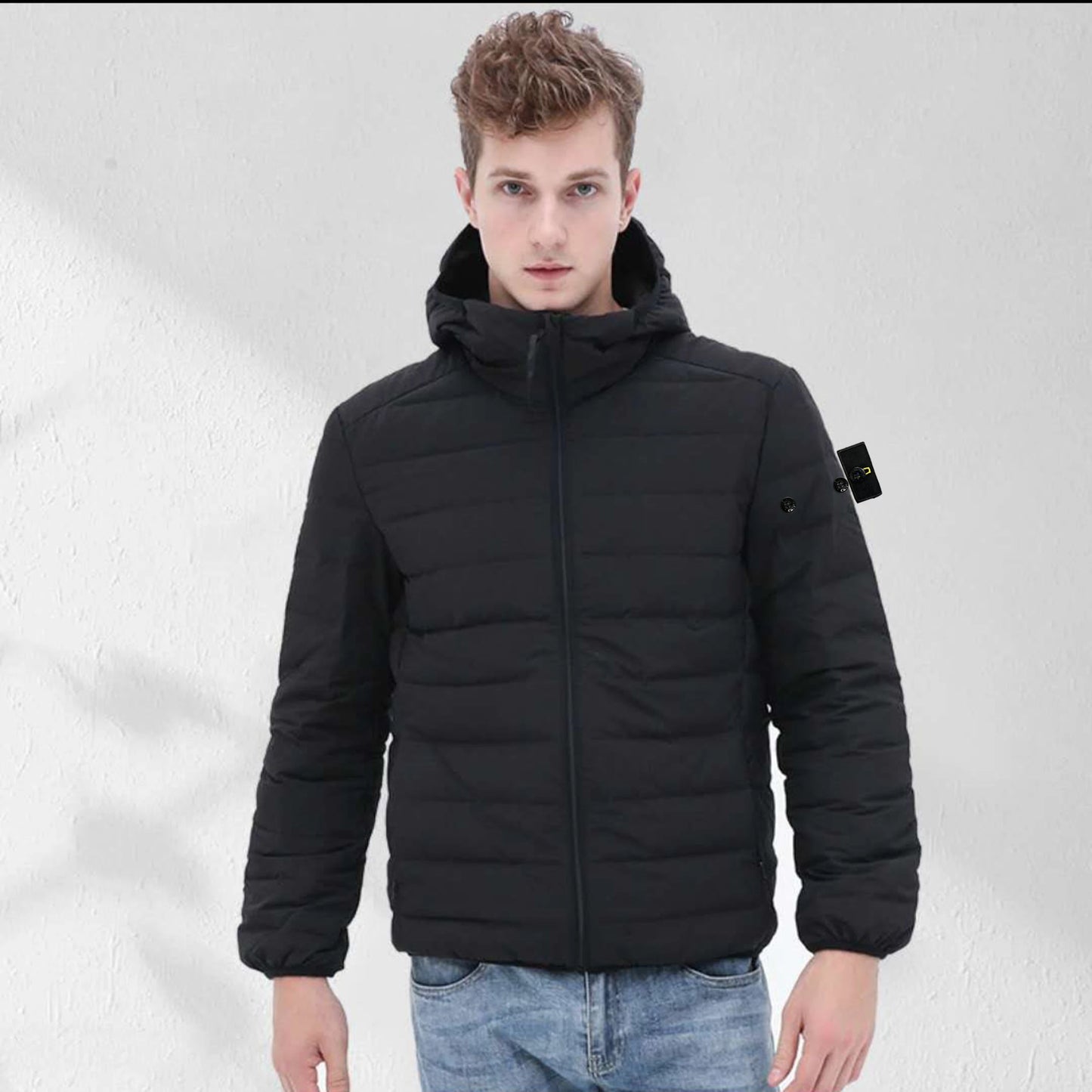 Compass Top Patch Italian Luxury Style  3 labels Men's 90% Duck Down Jacket Ultra Lightweight Hooded jackets Men Outerwear Coat