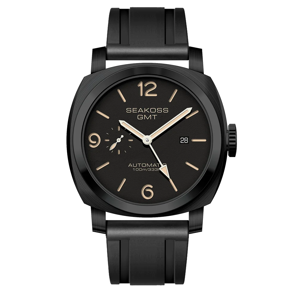 SEAKOSS Diving GMT 10Bar Men Automatic Mechanical Watch 1963 Original 2557 Automatic Movement Sapphire Super Luminous Wristwatch