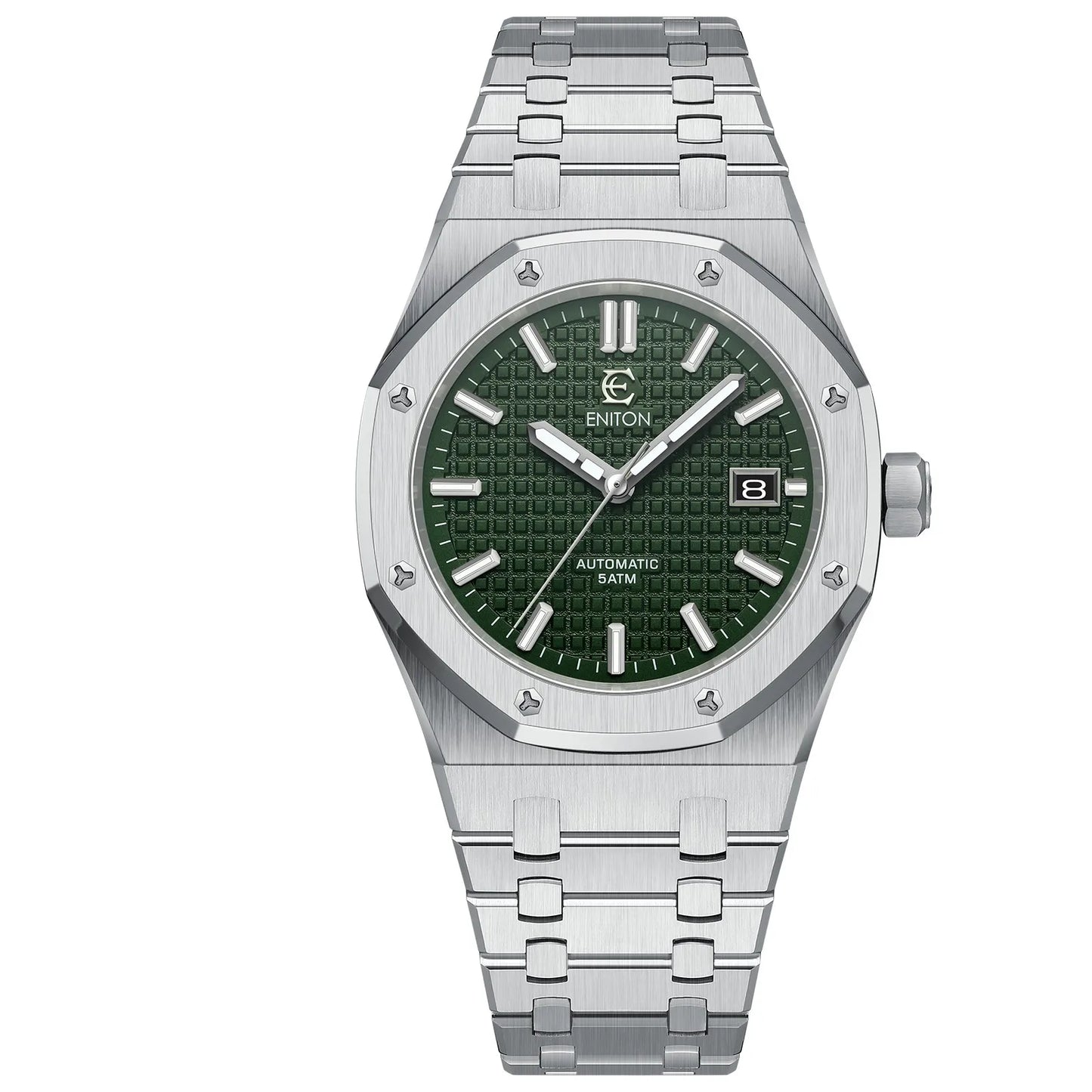 ENITON 41mm Business Luxury 316L Stainless Steel Transparent Case Back Automatic Mechanical Casual Watches for men