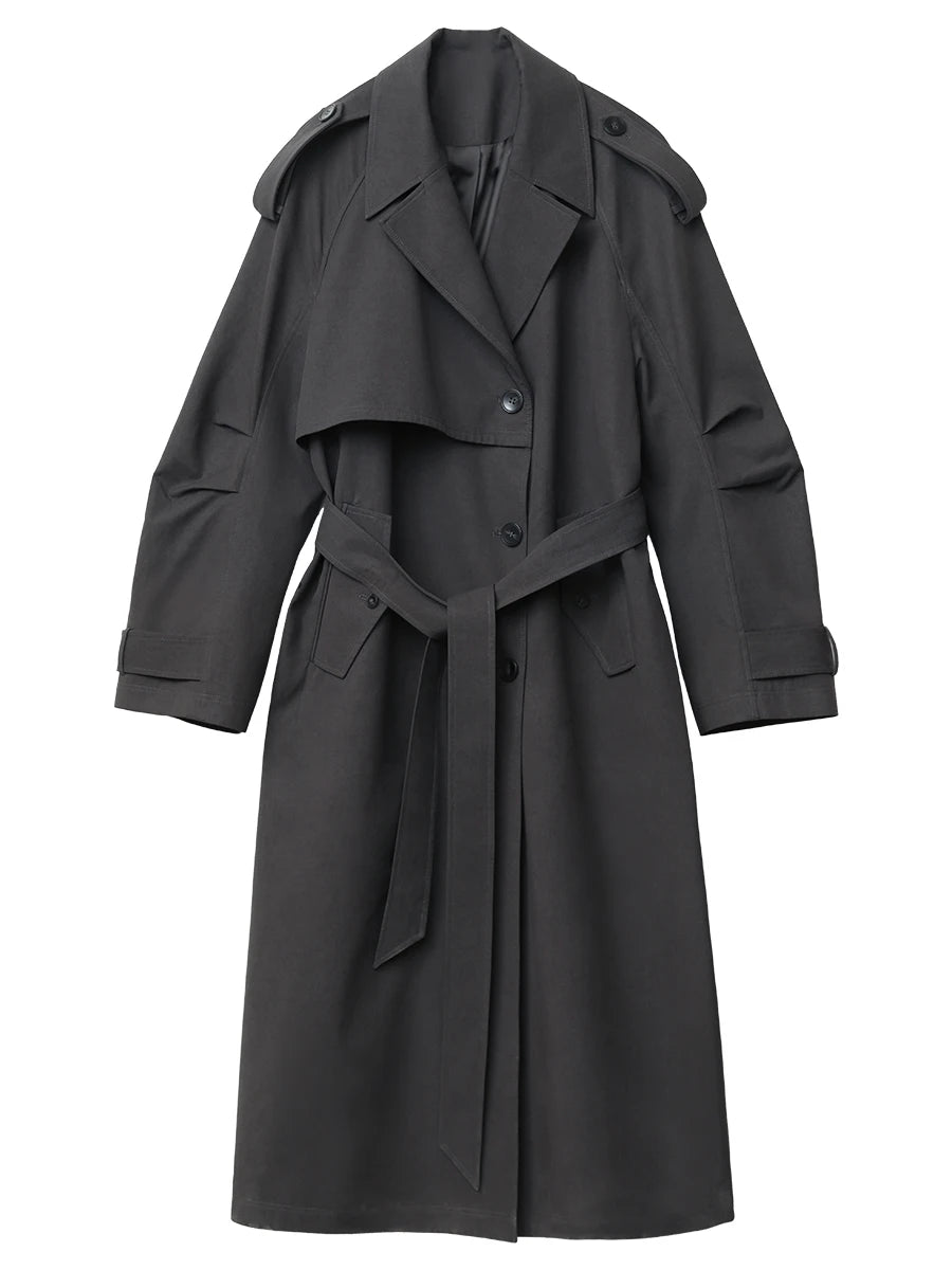 CHIC VEN Fashion Women Trench Coat Single Breasted Loose Casual New Belt Long Female Windbreaker Ladies Coat Spring Autumn 2025