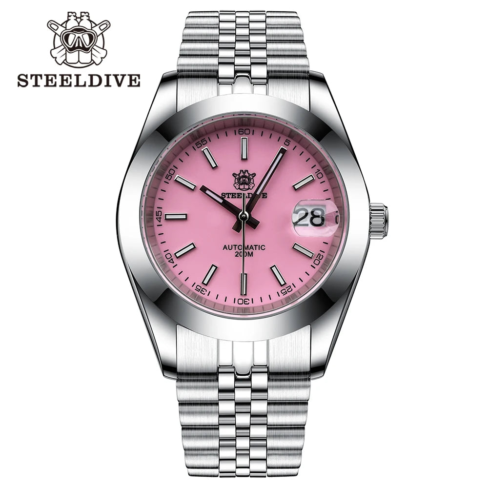 STEELDIVE SD1934 NH35 Automatic Movement 39mm Stainless Steel BGW9 Blue Luminous Sapphire Glass 200M Water Ghost Dive Watches