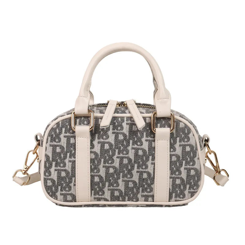 2025 New Women's Canvas Boston Bag Crossbody Shoulder Tote, Lightweight Handheld Purse Simple Fashion for Daily Commute
