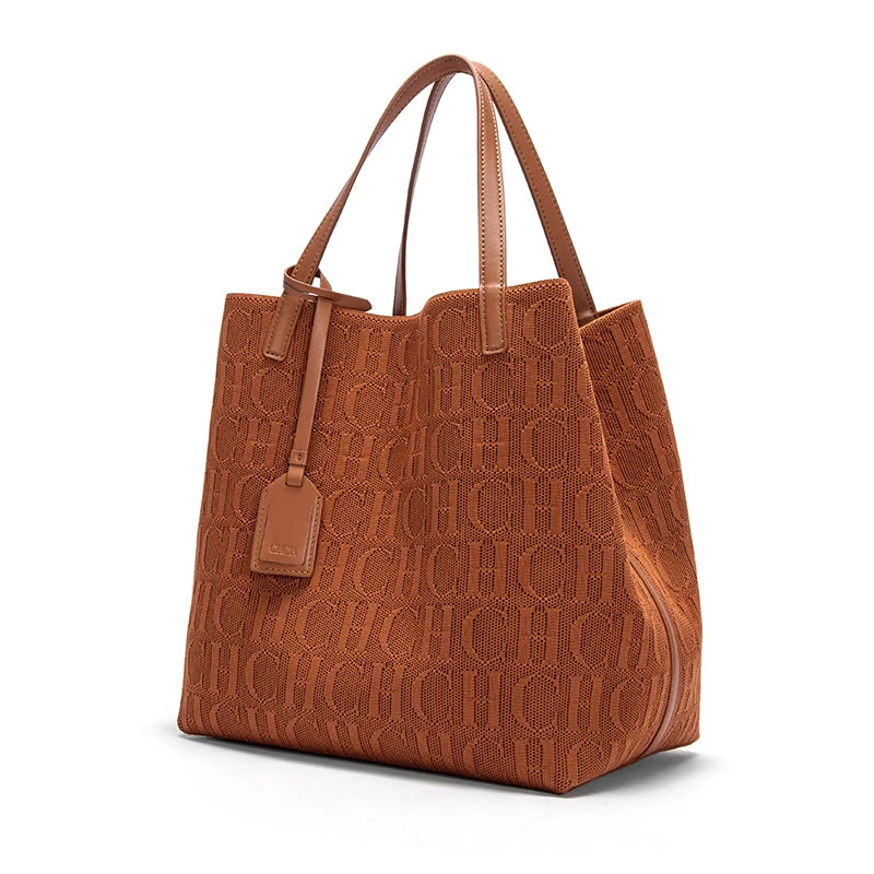 Women's Luxury Design Multi functional Handheld Shopping Handbag Fashionable New 2024 Solid Color Handbag