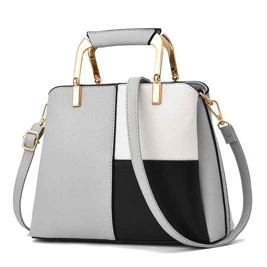 Women's bag fashion color matching handbag simple casual large capacity shoulder messenger bag