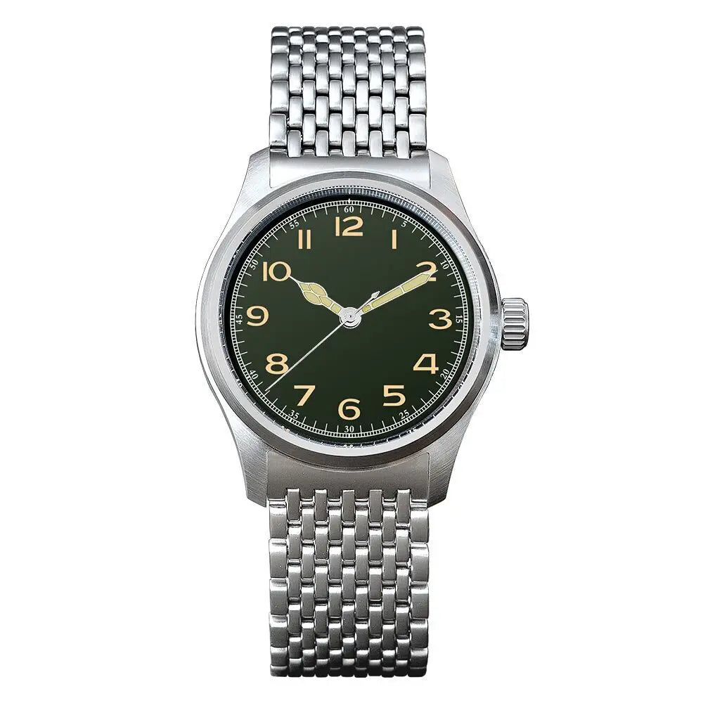 Automatic Mechanical Watch Pilot Men's 38mm Minimalist Style Custom Dial Calendar Super Luminous Murphy reloj hombre Miyota 8215