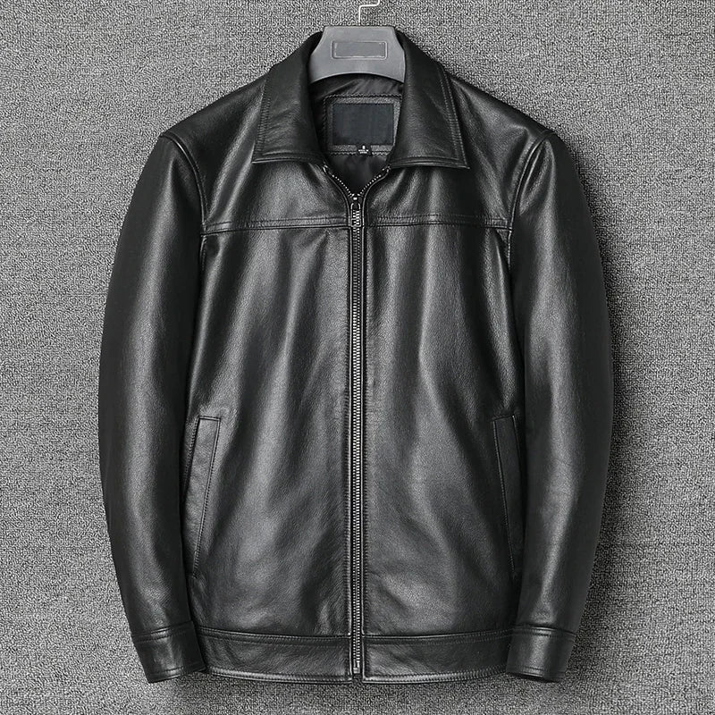 2025 New Man Cowhide Jacket Men's Genuine Leather Casual Jackets Real Natural Leather Coat Spring and Autumn Clothes Size S-5XL