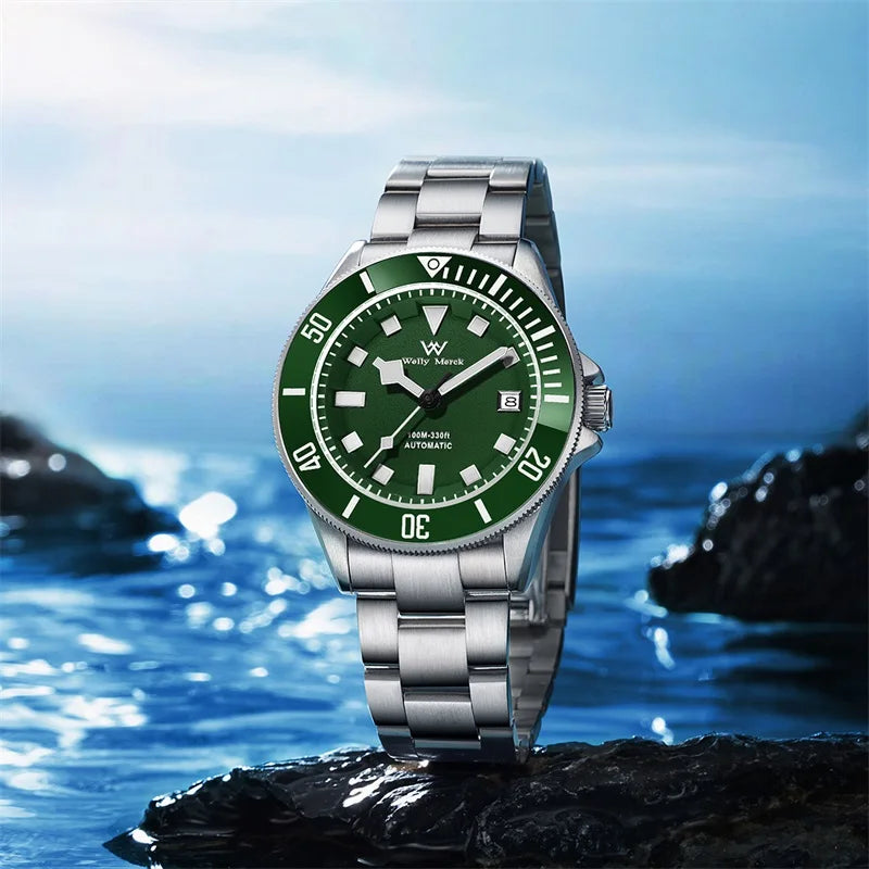 WM Watch Automatic Mechanical Watch Men Miyota8215 100M Water Resistant Business Casual Luminous Man Welly Merck Watches WM085