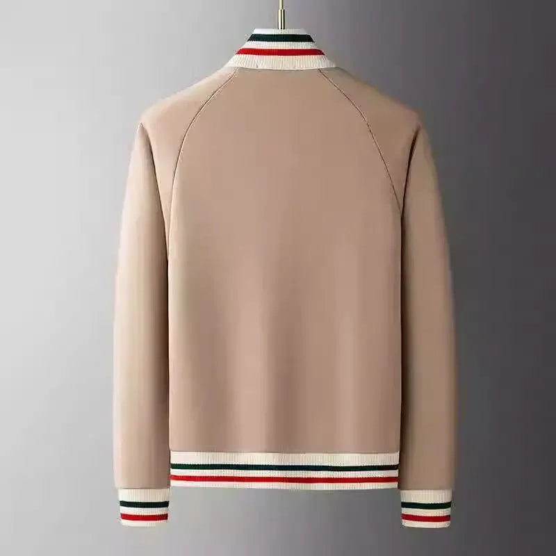 European Station Casual Sports Suit Men's Spring and Autumn Premium Splicing Cardigan Stand-up Neck Sweater Two-piece Suit Men's