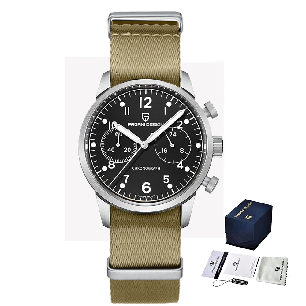 2025 PAGANI DESIGN Quartz WristWatch VK64 Multifunctional Watches Sapphire AR Coating  Stainless steel Waterproof Watch for Men