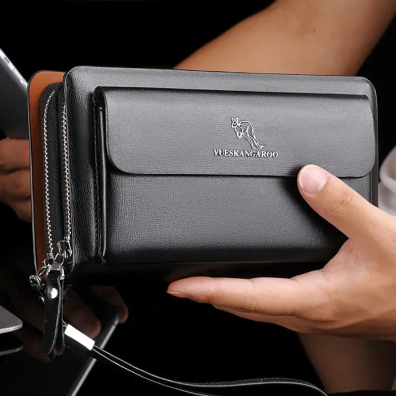 Men's Wallet Long Male Purse Vintage PU Leather Man Clutch Money Bag Wristlets Walets for Men 2025 Caibu Coin Card Holder Murse
