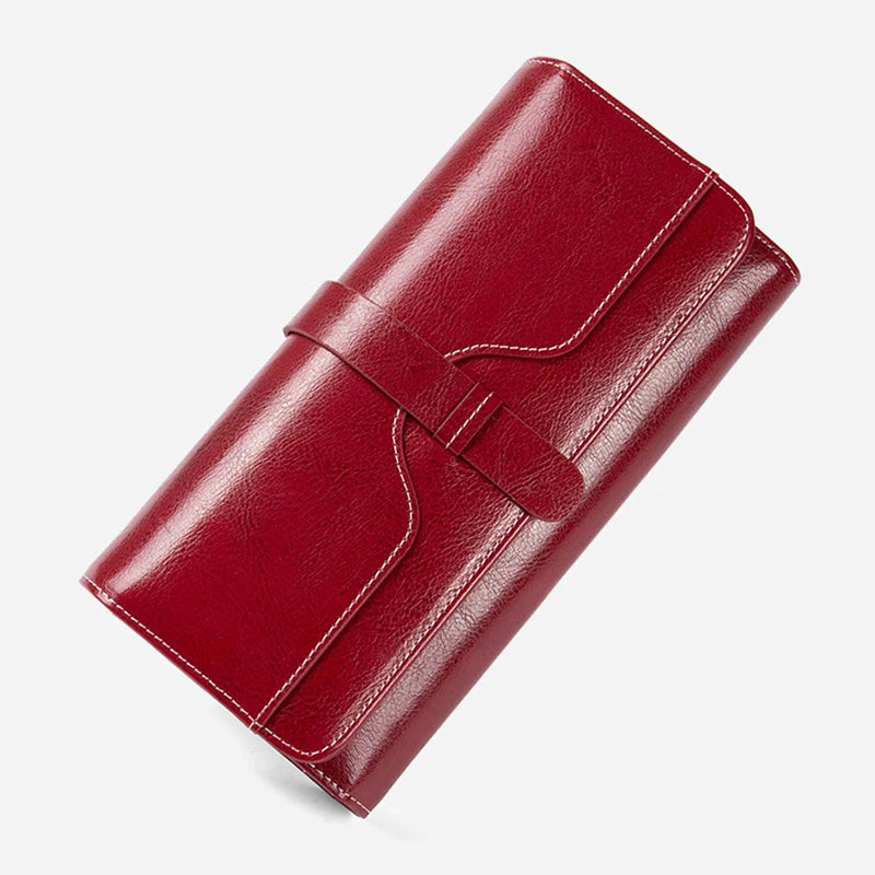 Split Leather Wallet for Women Luxury Designer Long Purse High Quality RFID Card Holder Purses Women's Wallets Handbag