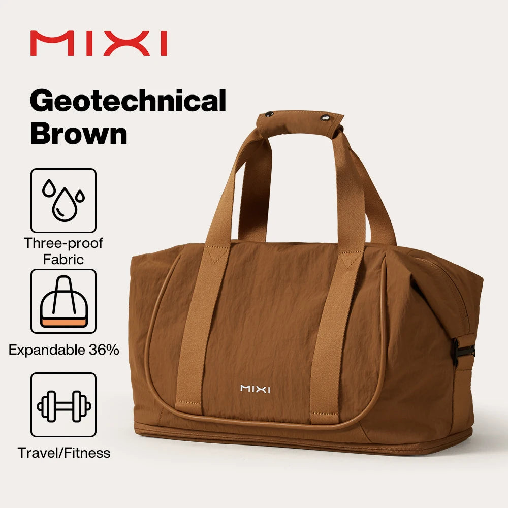 Mixi Travel Bags Women Large Size Capacity Sports Fitness Storage Bag Foldable Duffle Suit Bag For Shoulder Bag Handbag M3020
