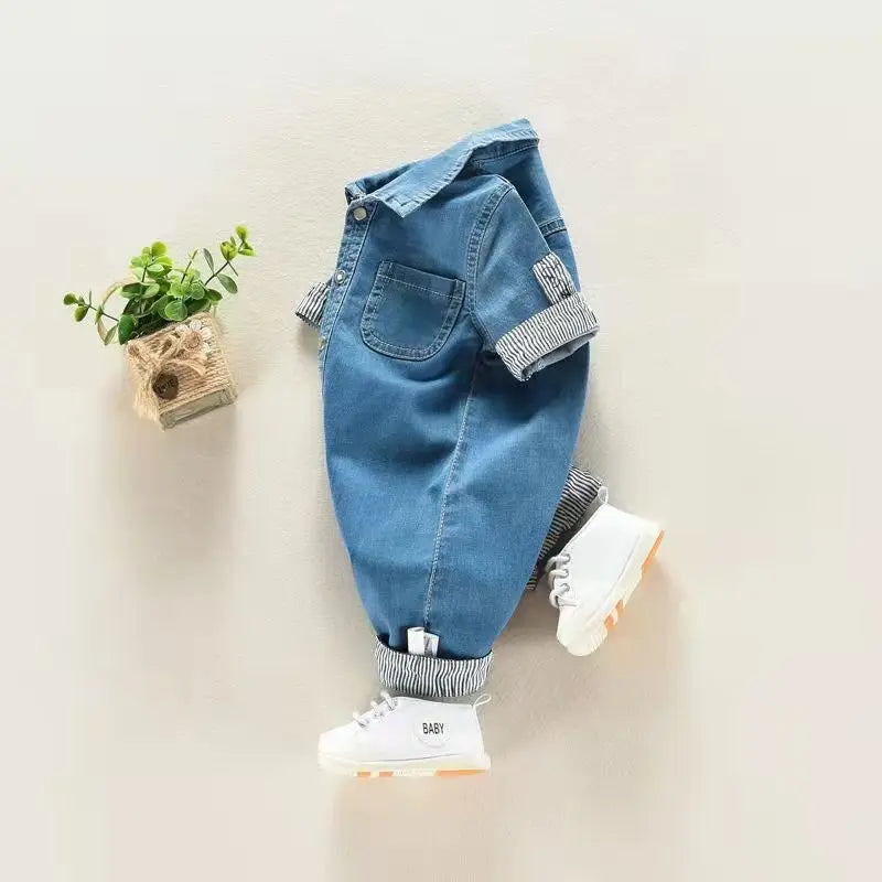 IENENS Kids Baby Boy Jumper Girls Clothes Pants Denim Shorts Jeans Overalls Toddler Infant Jumpsuits Newborn Clothing Tracksuits