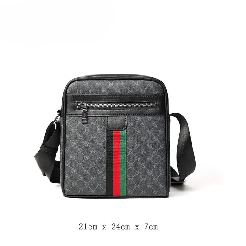 Square Crossbody Bag Men Luxury Design Men's Crossbody Bags Fashion Plaid Letter Printed Shoulder Bag Male Sling Messenger Bag