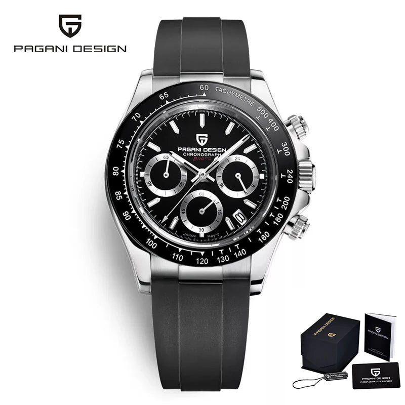PAGANI DESIGN New Men's Watches Quartz Wristwatch Rose Gold Luxury Watch For Men Chronograph 100M Waterproof  VK63 Movt Clock