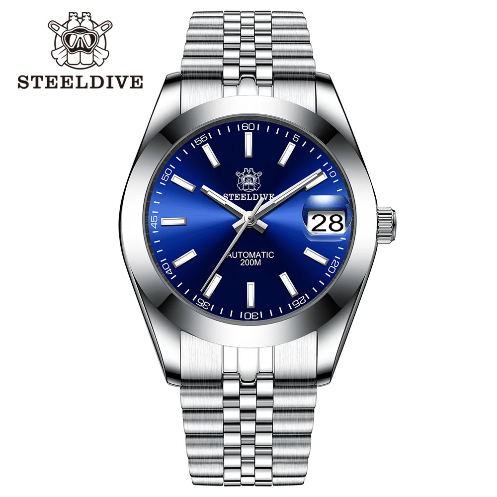 STEELDIVE SD1934 NH35 Automatic Movement 39mm Stainless Steel BGW9 Blue Luminous Sapphire Glass 200M Water Ghost Dive Watches