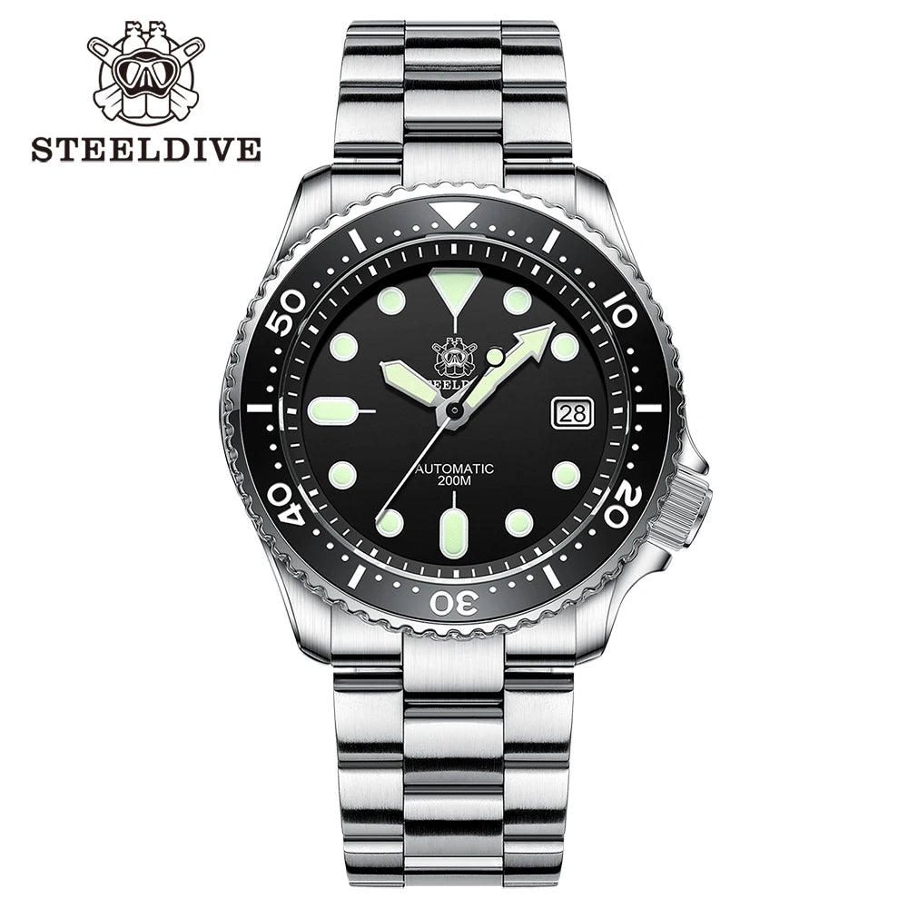 Steeldive SD1973 Men's watch Dive Watch Automatic Mechanical Men's watch NH35 V2 Bracelet 41mm Diver watch men watches
