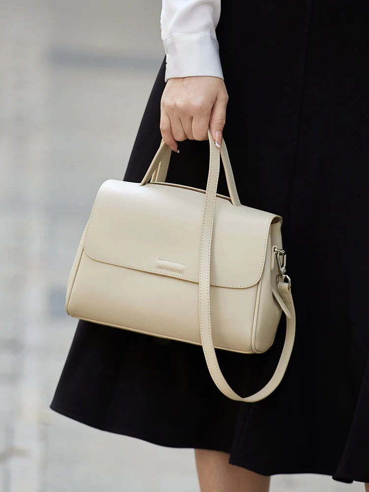 ZOOLER Handcraft Real Leather Bag Big Female Rice First Cow Layer Genuine Leather Handbag Shoulder Bags Top Female Fashion#HY605