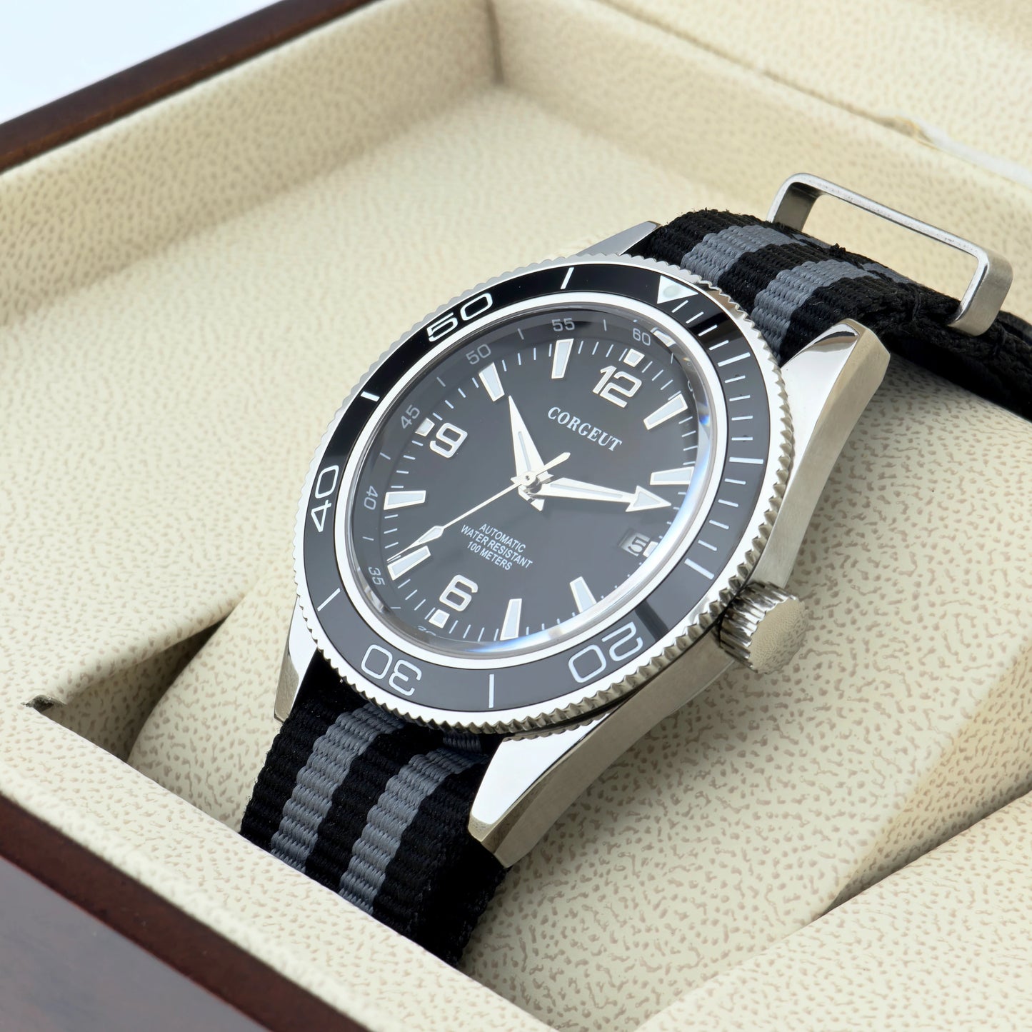 Luxury Corgeut Men's Watch 41mm Ceramic Bezel Waterproof 100m Sapphire Mechanical Diver Military NH35 8215 Automatic RELOJ