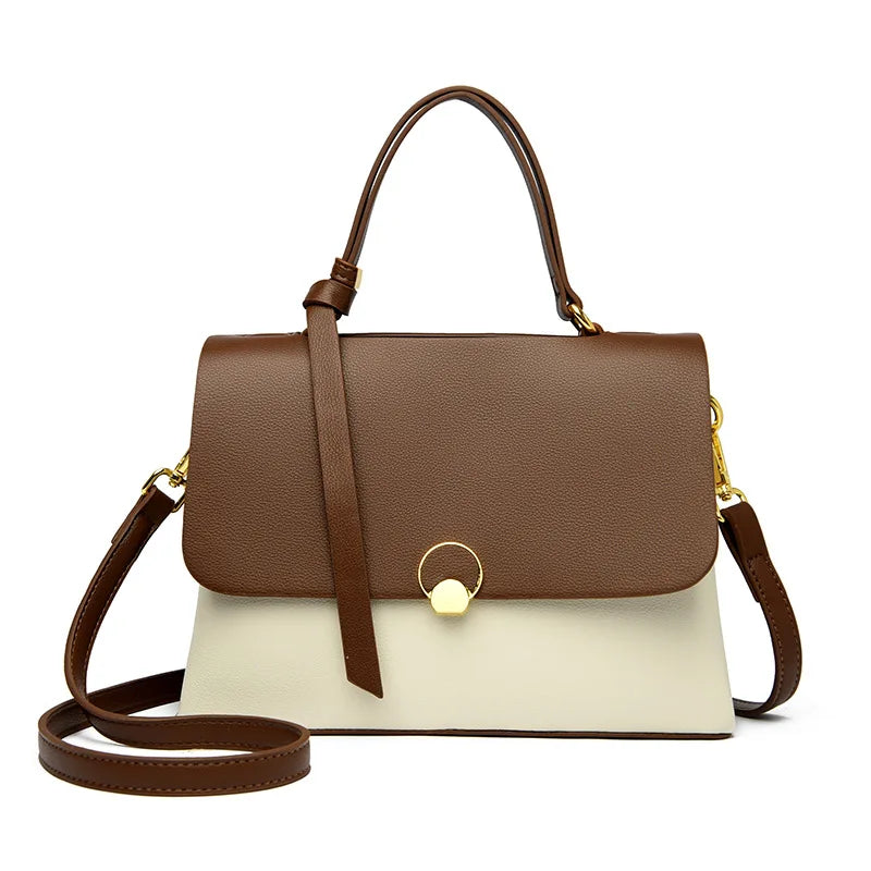 New Fashionable Women's Bags, High-End Versatile Casual Bags, Popular Textured Color-Blocked Handbags, Niche Shoulder Crossbody Bags, Good Choices for Girlfriends