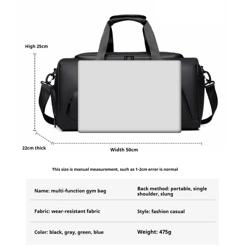 Sports Gym Bag Large Capacity Handbag Portable Travel Duffel Bag, Multi-compartment with Shoes Storage,Perfect for Vacation,Gym