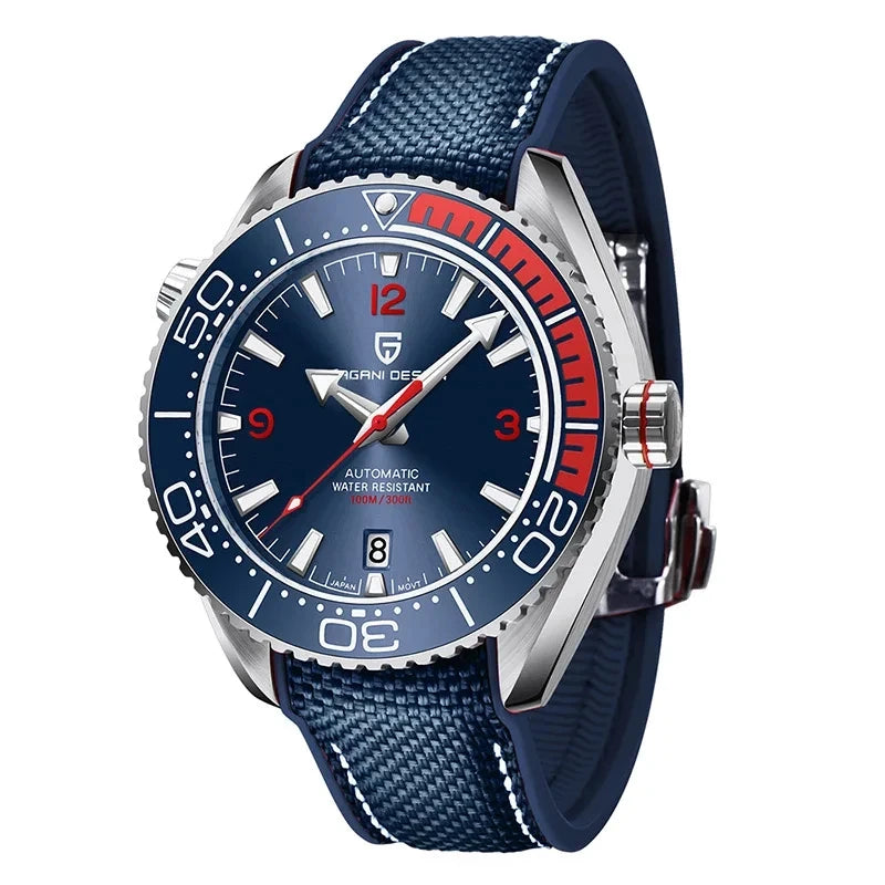 PAGANI DESIGN Classic Luxury Men Automatic Watch Sapphire Glass Mechanical Wristwatch Stainless Steel 100M Waterproof Watches