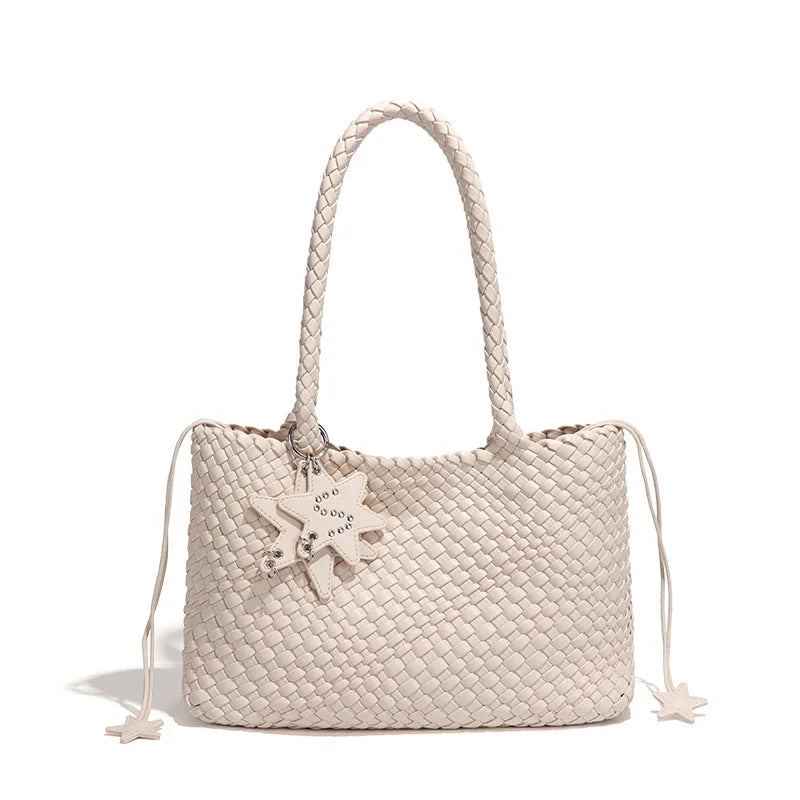 New Style Hand-woven Women's Bag Trendy Single-shoulder Underarm Bag Textured Casual Hand-held Mother-Daughter Tote Bag Handbag
