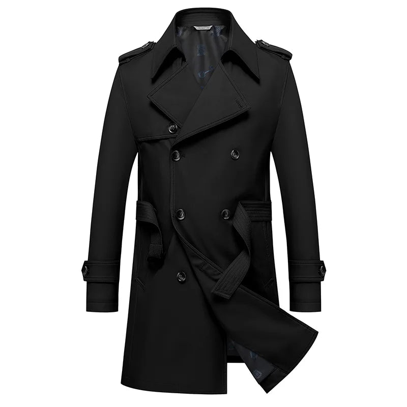 Classic Men's Trench Coat 8XL Plus Size Windbreak High Quality Business Casual Wind Coat Men Clothing Oversized Ponchos A5F7987