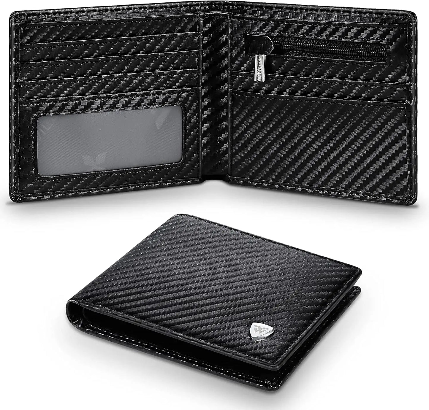New Business Wallet, RFID Blocking Multi Card Slots With Zipper Coin Clip Men's Wallet Fashion Coin Purse