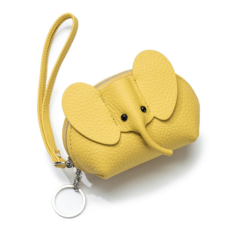 Brand New Zipper Coin Purse Key Bag Leather Japanese Elephant Coin Pouch for Women Cute Card Lipstick Storage Bags Mini Wallet