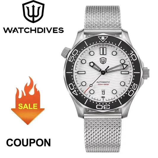 Watchdives WD007 Titanium 42mm Men Dive Watch NTTD NH35 Automatic Movement Domed Sapphire C3 luminous Watches 200M Waterproof